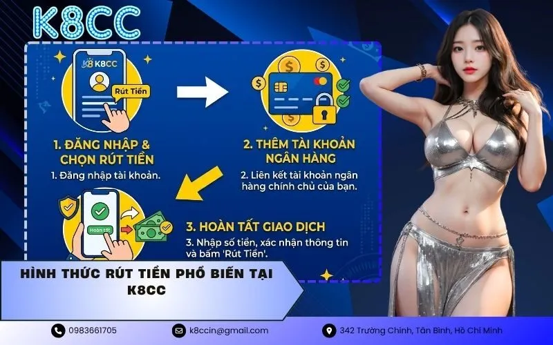 Hình thức rút tiền phổ biến tại K8CC
