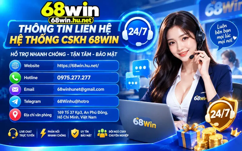 Thông Tin Liên Hệ Hệ Thống CSKH 68Win 24_7